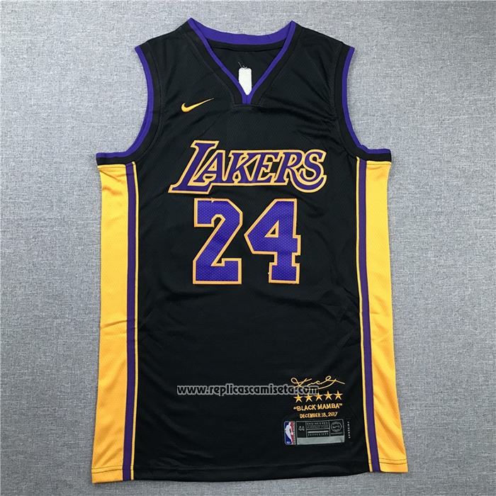 Camiseta Los Angeles Lakers Kobe Bryant #24 Retirement 2017-2018 Negro